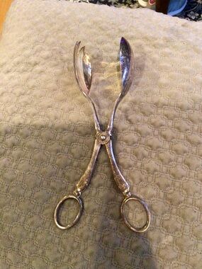 Vintage Sheffield England EPNS (Electro Plated Nickel Silver) Scissor Type Tongs